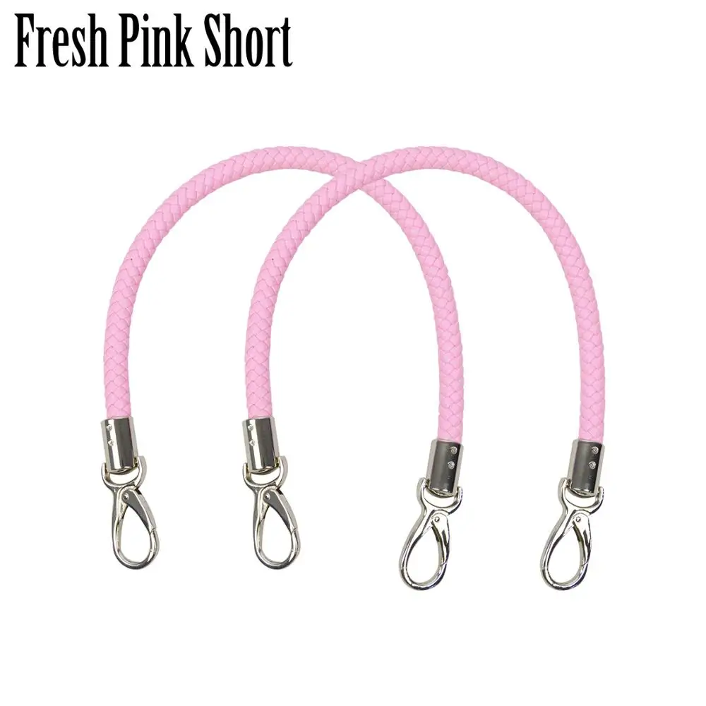fresh pink short Новинка, huntfun, 1 пара длинных коротких ремней для мини-Сумки С О-образным карманом, женская сумка с ручками, кожаные ручки для OBag, корзина с Луной - Цвет: fresh pink short