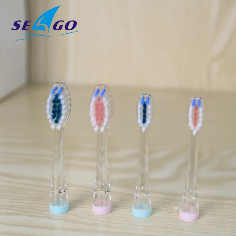SEAGO 4 шт./компл. Детская электрическая зубная щетка головки зубная щетка сменная насадка для зубной щетки для SG977 SG677 sg513 мягкая щетина 4 цвета