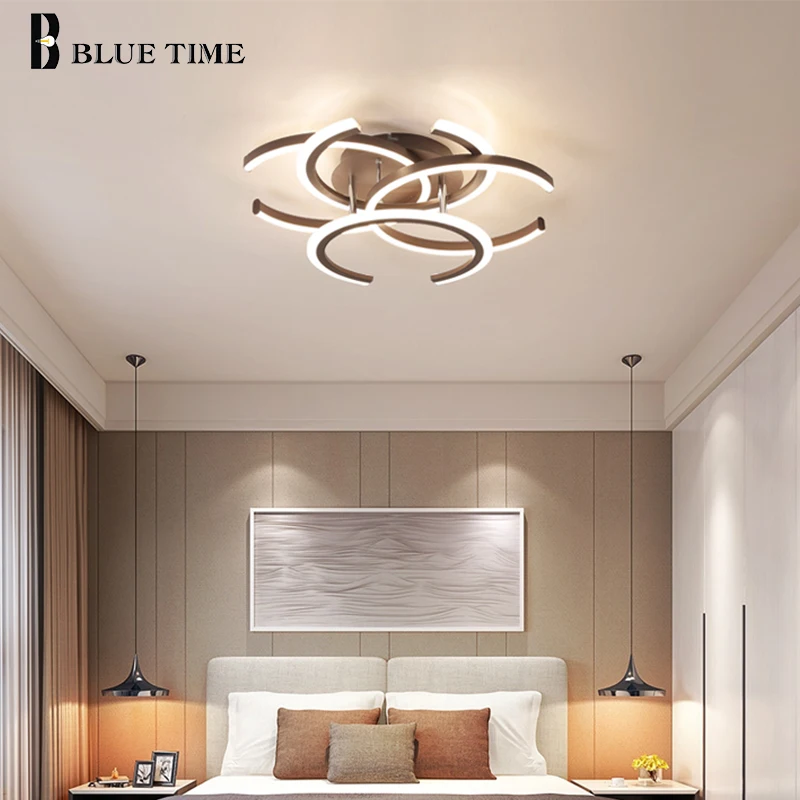 

Modern LED Chandelier Lights For Living Room Home Decor Coffee Bedroom Lamps With Remote Control Dimmable Dining Lustre Lighting