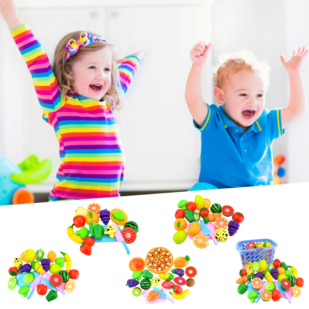

Kids Pretend Role Play Cutting Food Toys Fruit Vegetable Set Children Gifts