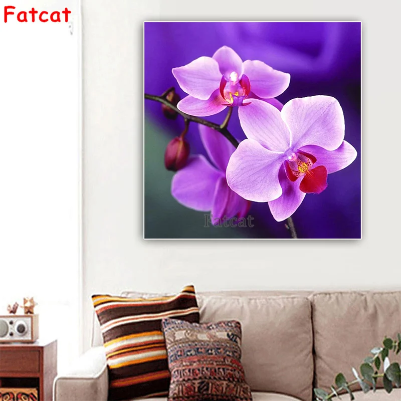 

5D алмазная Орхидея, пейзаж, алмазная вышивка, полностью круглая, квадратная, «сделай сам», алмазная живопись, вышивка крестиком, домашний де...