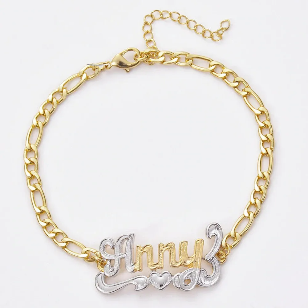 Precio Tobillera Con Nombre Personalizado De Acero Inoxidable, Colgante Con Placa Con Nombre, Color Dorado Y Plateado, Regalo Para Mamá