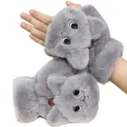 Перчатки женские зимние из меха кролика, без пальцев, мягкие, толстые