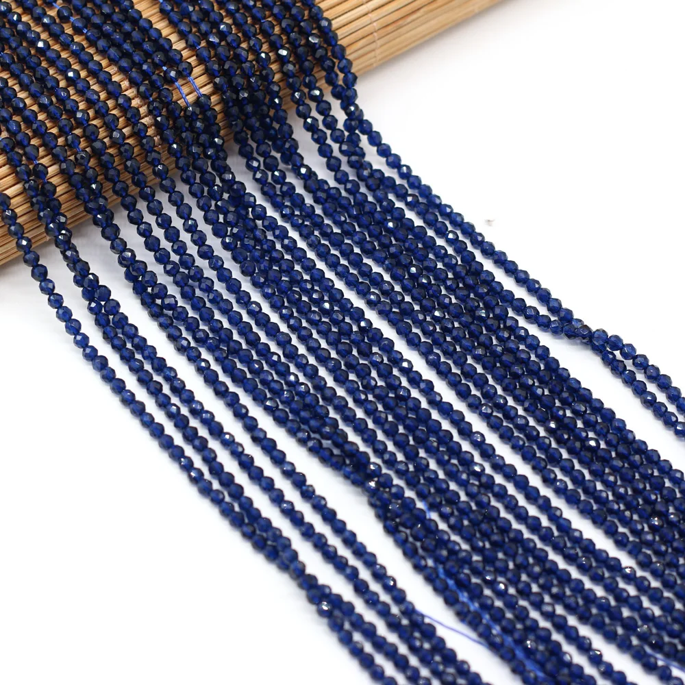 Faceted Stone Beads Section Deep Blue Spinels for DIY Jewelry Making Bracelet Necklace Accessories Women Gift Size 3mm | Украшения и