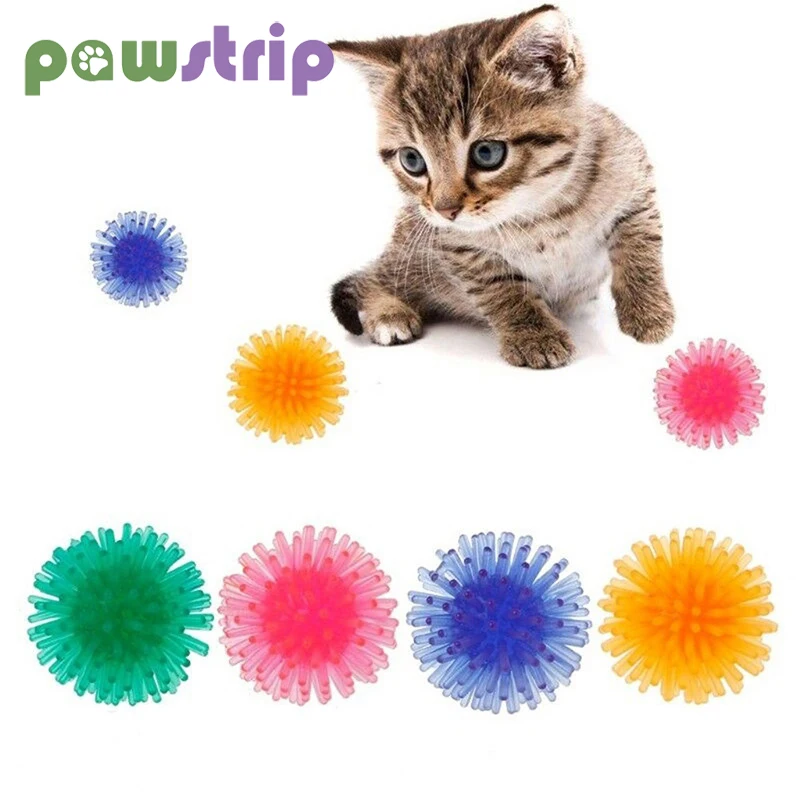 

1/10PCS Pet Cat Toys Ball TPR Funny Cat Toys Bite Resistant Cleaning Teeth Kitten Chew Toys Interactive Toy Ball for Dog Cat