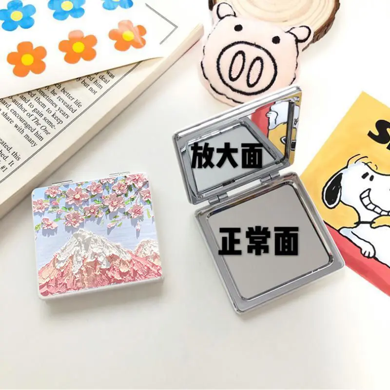 Зеркало Sakura Small Mirror Portable Mini Cute Folding Double-sided Makeup Hand-held.