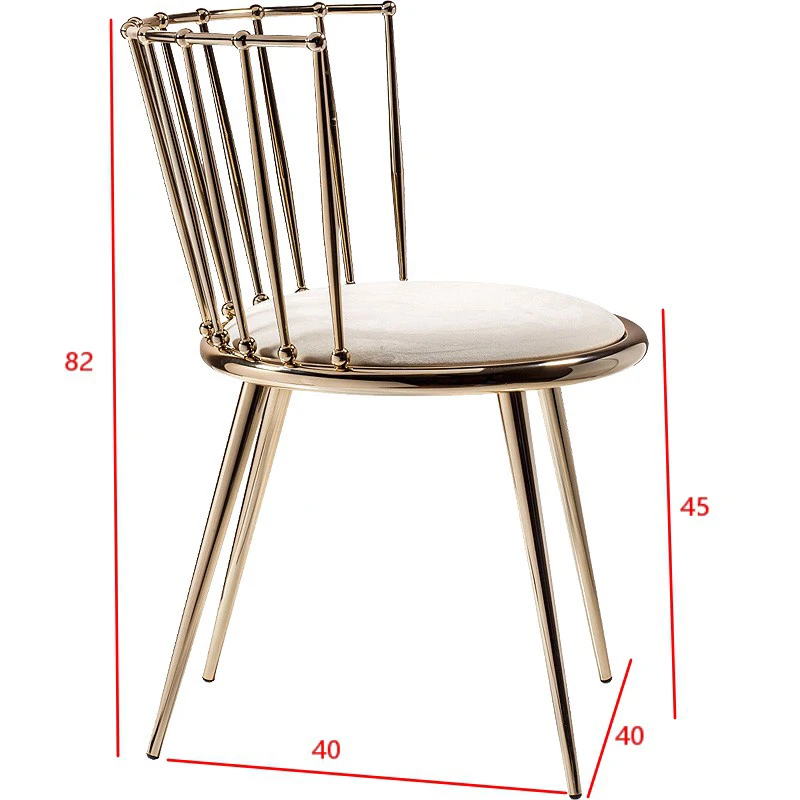 

Nordic Dining Chairs Kitchen Furniture Wrought Iron Chair Luxury Home Back Chair Golden Makeup Ins Creative Backr Dining Chair