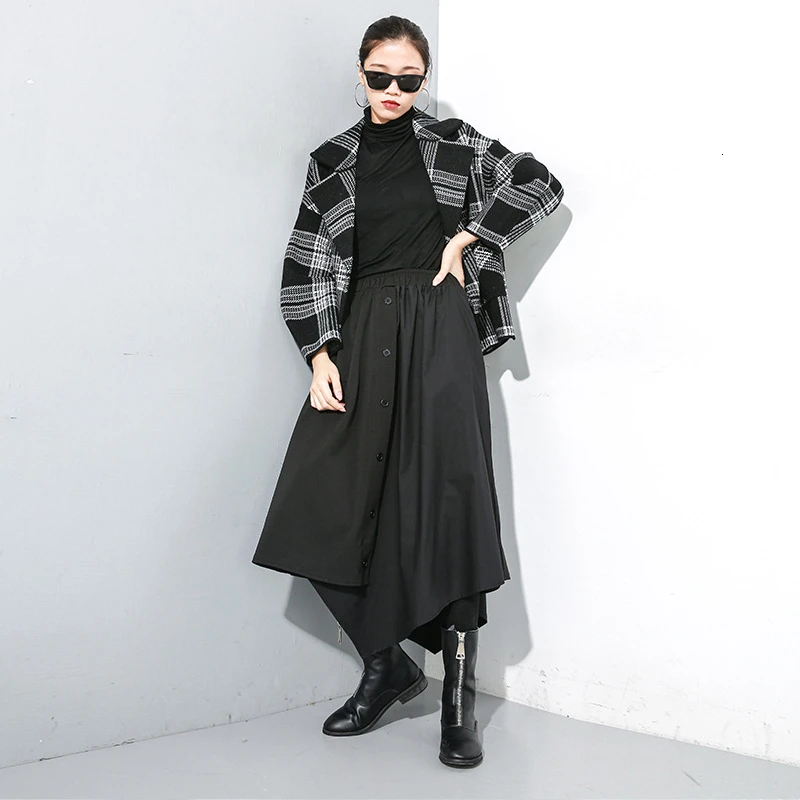 Женская Асимметричная юбка CHICEVER асимметричная средней длины с принтом и высокой