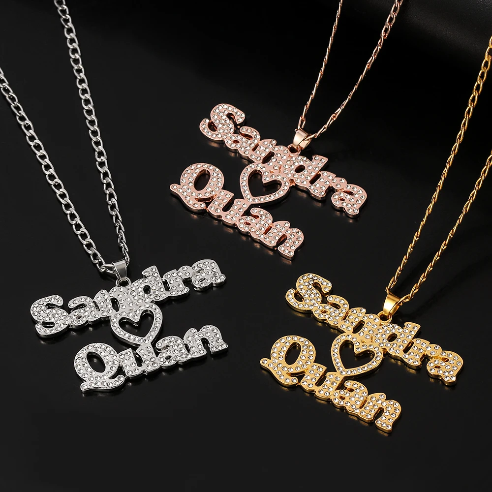 Ожерелье чокер с двойным именем и надписью на заказ|Индивидуальные Ожерелья| |