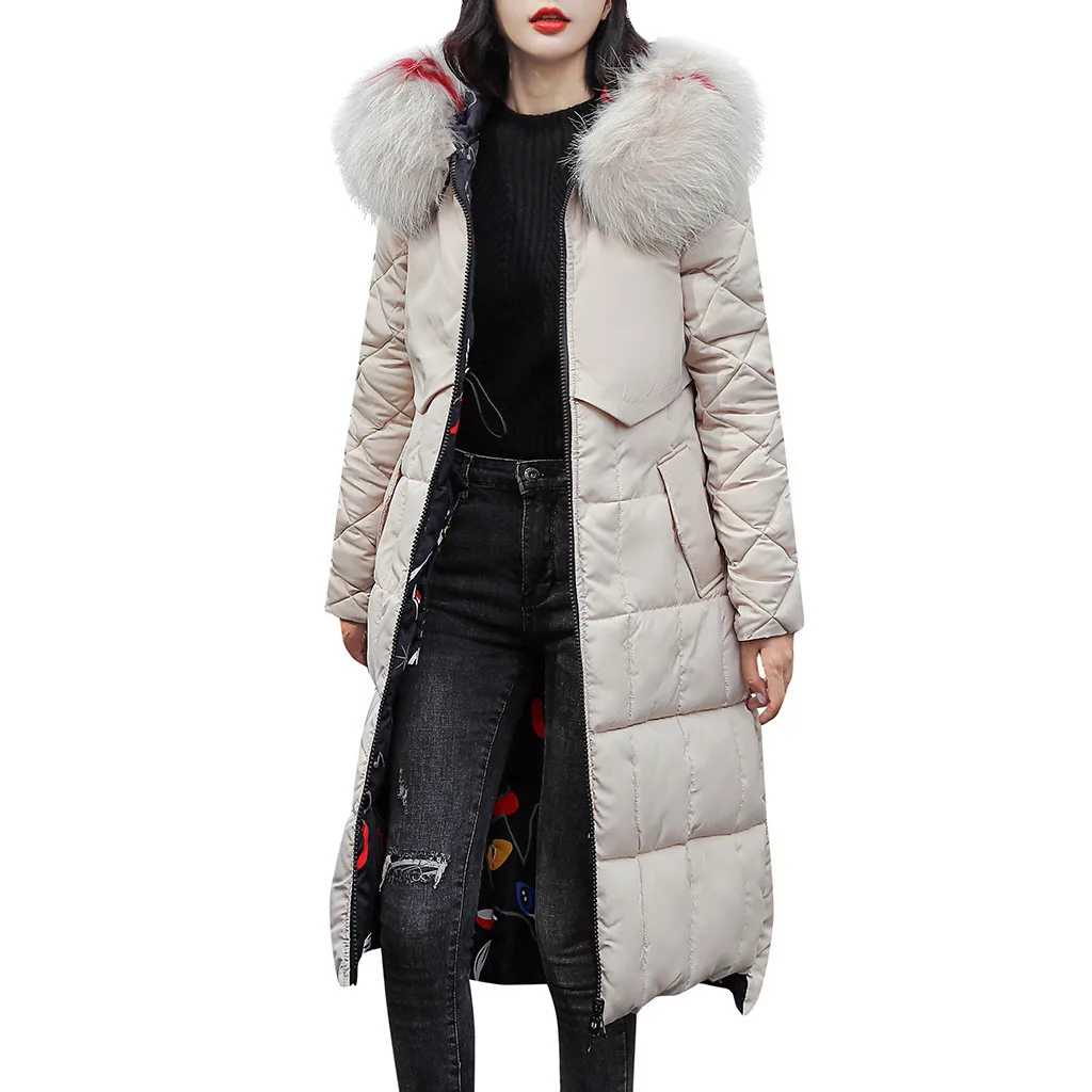 HSU Новые пальто женские зимние свободные длинные хлопковые стеганые куртки