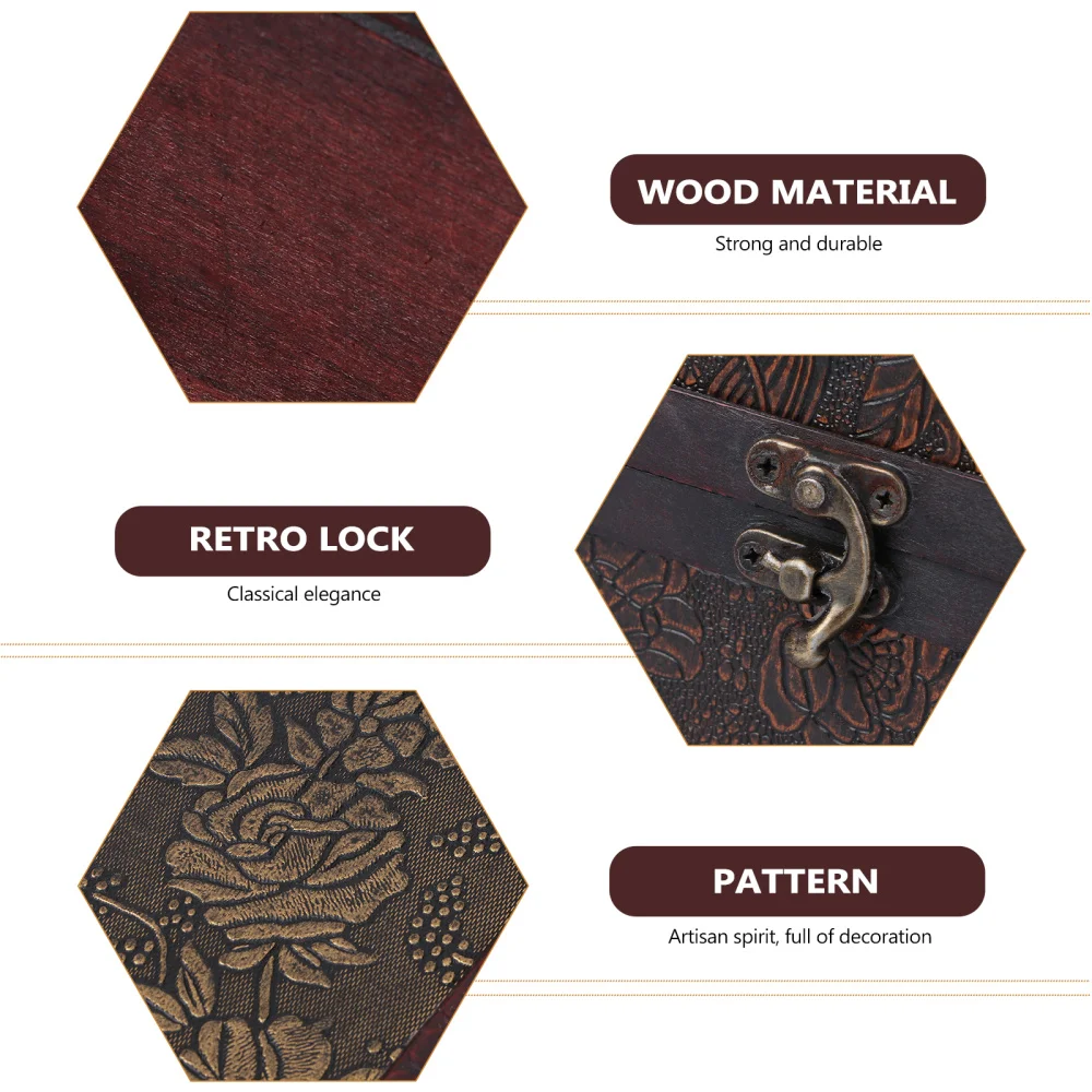 

Vintage Desktop Storage Boxes Wooden Books Storage Case Jewelry Container Large Sundries Document Box without Lock (Chinese Styl