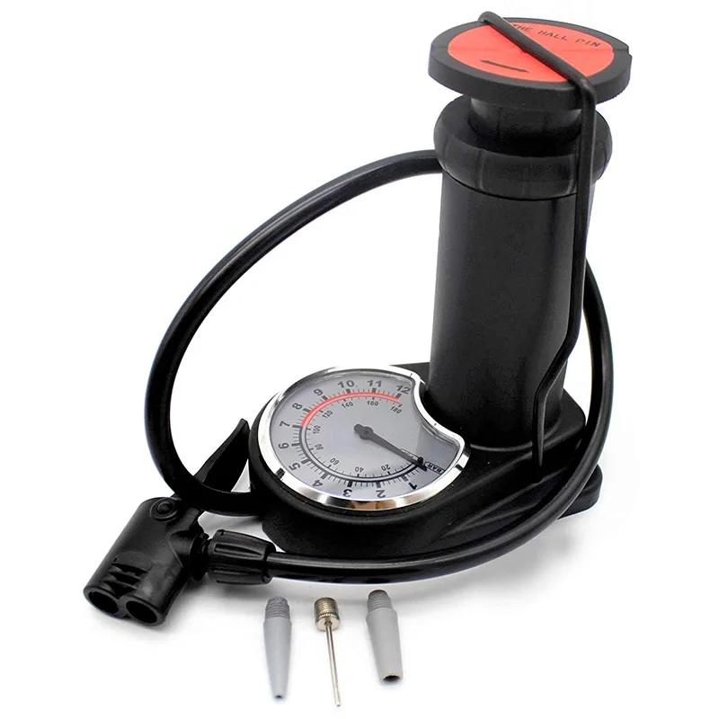 Foot Bike Pump With Gauge Floor Mini Portable Activated High Pressure Bicycle | Спорт и развлечения