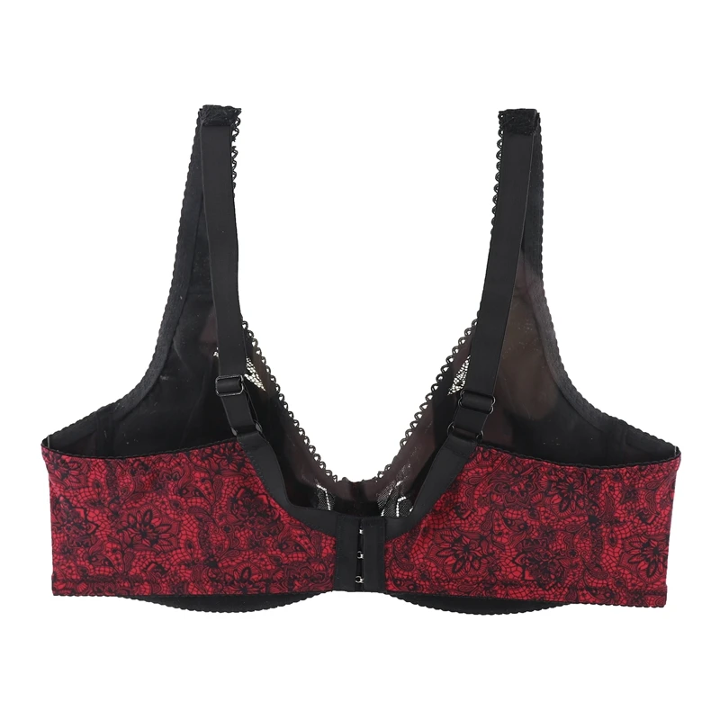 

Plus Size Bra Ultra Thin Lace Floral Print Bralette For Woman Brassiere Adjustable Full Cup Bras Underwear Girls