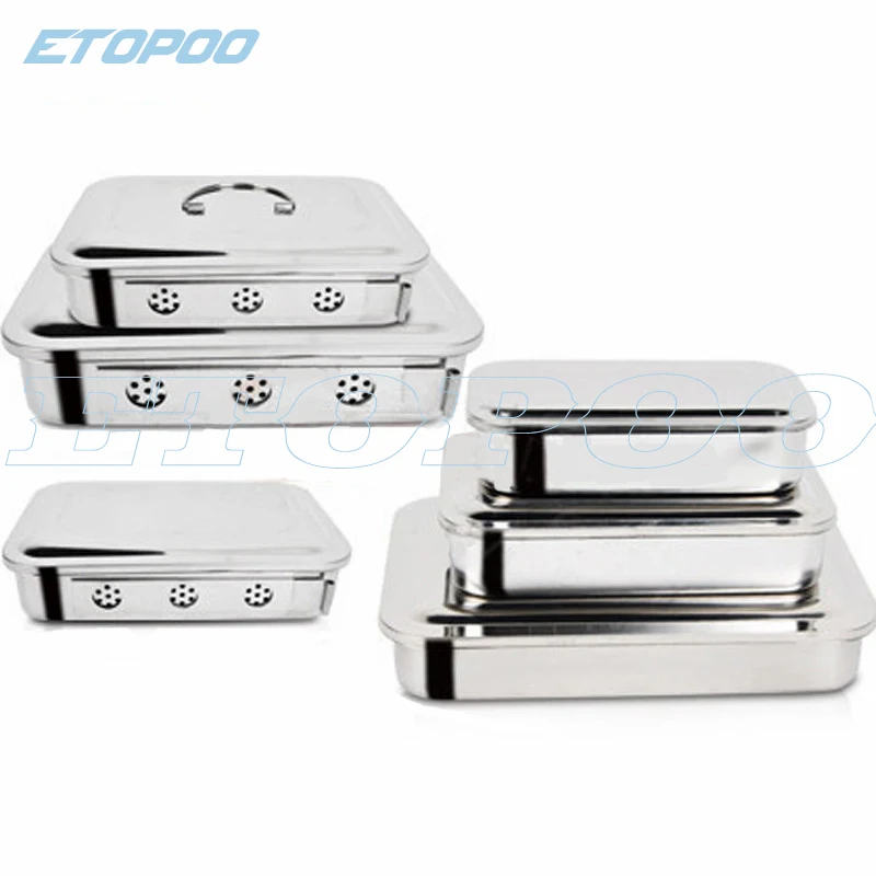 Медицинский дезинфекционный лоток из нержавеющей стали 304 квадратная пластина с