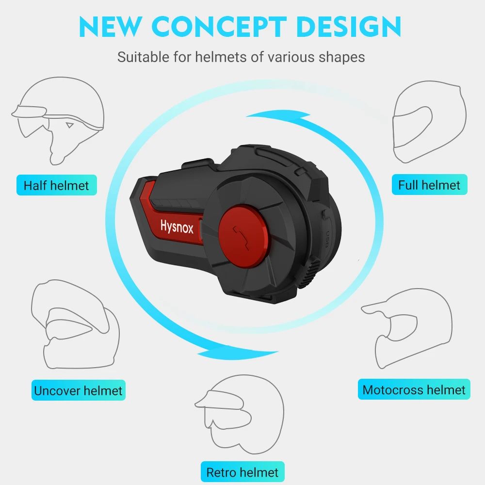 

Motorcycle Bluetooth Intercom 1000M IPX6 Waterproof Helmet Headset Wireless Bluetooth Moto 120km/h Speed Interphone FM Radio