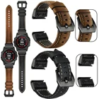 Ремешок кожаный для наручных часов Garmin Fenix 6x 6s 6Pro 5 5x 5s Plus Fenix 7 7X 3HR, быстросъемный браслет, 20 22 26 мм