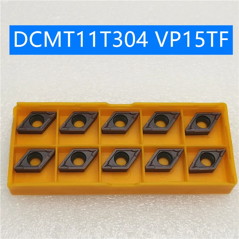 10 шт. DCMT11T304 VP15TF карбидная вставка DCMT11 T304 VP15TF уход за кожей лица фрезерный станок с ЧПУ Инструменты DCMT11T304VP15 резец для внутренней обточки