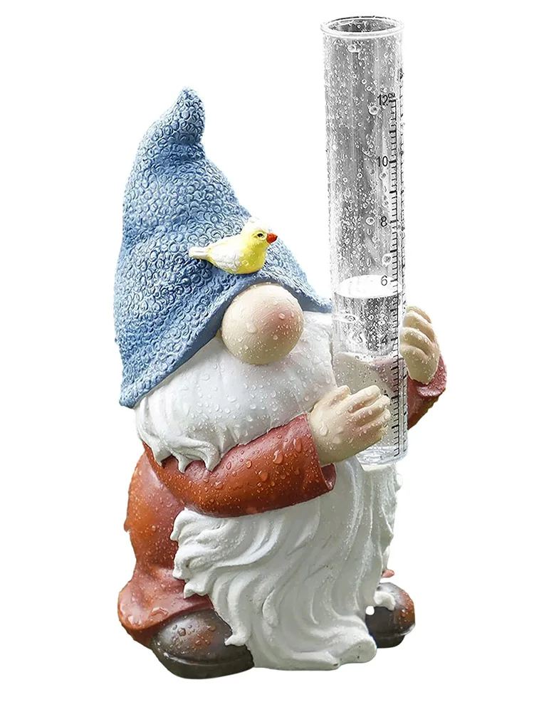 

3D Funny Goblin Rain Gauge Faceless Dwarfs Figurines For Garden Yard Decor Garden Measuring Cup For Lawn Garden Decoration