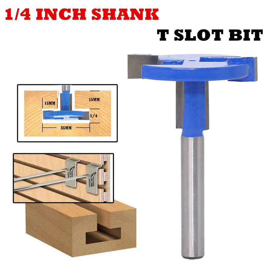 1 шт. Т образный хвостовик 6 35 мм и пазовый фреза для дерева 1/4 дюйма фрезы