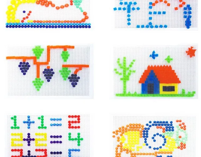 Детские развивающие игры для ногтей, умные бусины, Детские штуки/набор, упакованные в коробку, грибы-игрушки для паззлов