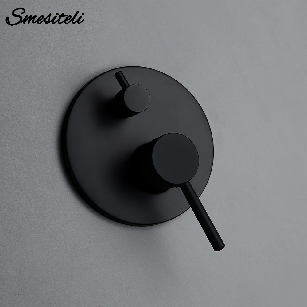 Латунный черный смеситель для раковины Smesiteli с двумя отверстиями и