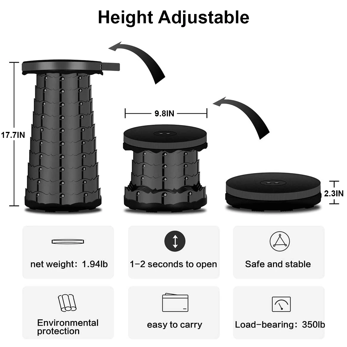 Стул складной телескопический для рыбалки кемпинга походов мини-стул | Мебель