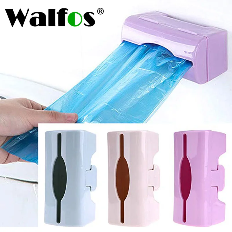 

WALFOS Wall Mount Container Holder Garbage Bag Dispenser Recycle Bag Storage Box Plastic Kitchen Grocery Bins Organizer Housekee