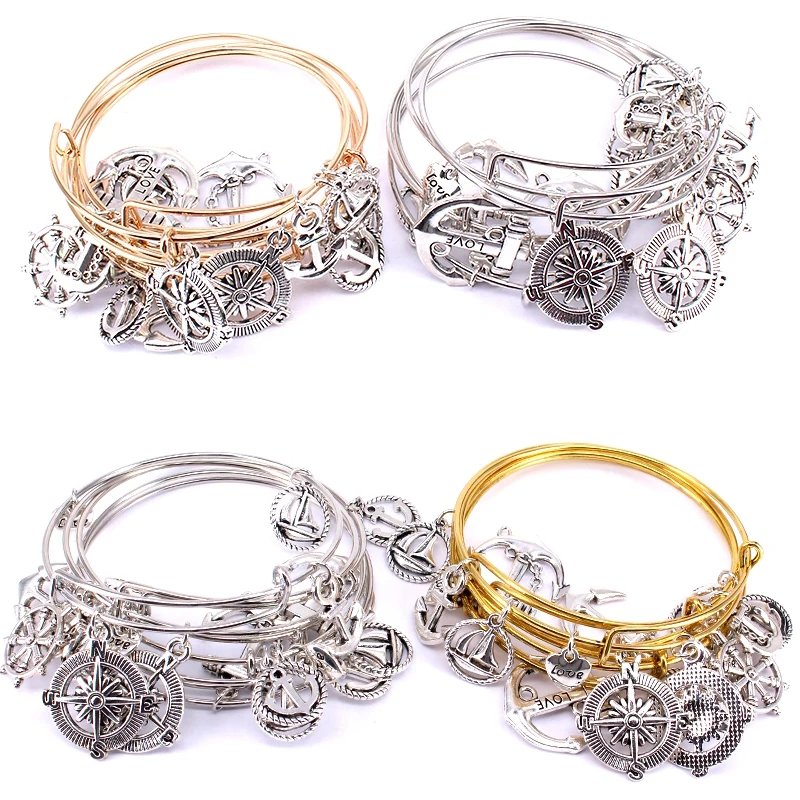 Браслеты женские из проволоки разные стили шт. Набор браслета 5 браслеты якорь