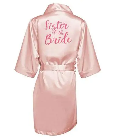 Новинка 2019 халаты для подружки невесты румяна Атласный халат свадебные