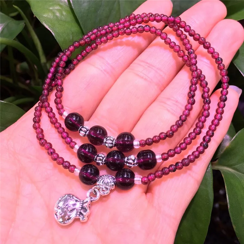 Буддийский браслет для женщин с натуральным красным гранатом шарик мала