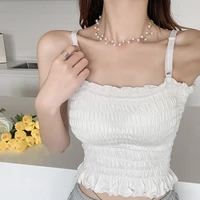 real shot new style small sling vest womens chest pad inside outside summer slim fit short bra top