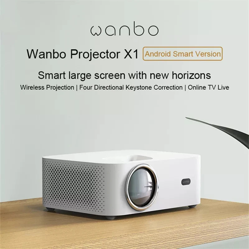 

Wanbo X1 Projector Android 9.0 1280*720P 350 ANSI Lumens 1+8G Four-way Keystone Correction Home Theater Global Version