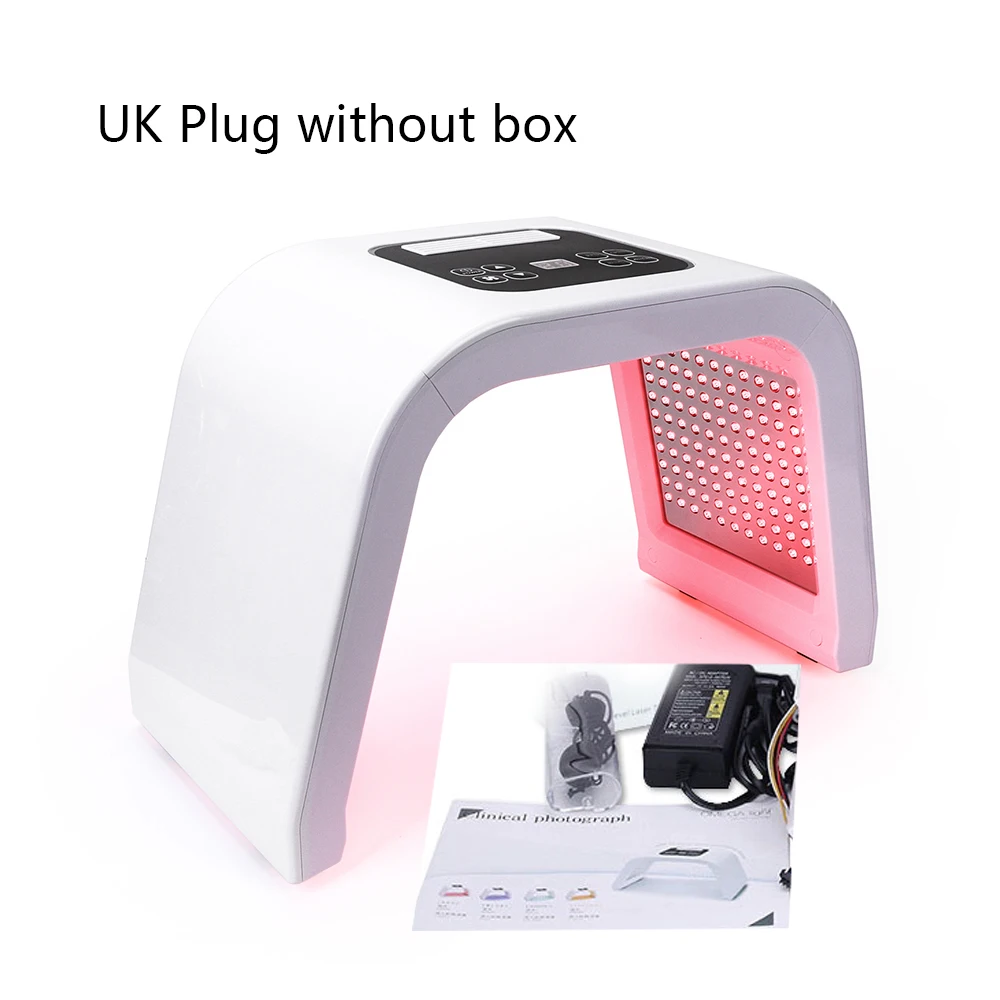 UK Plug without box 7 цветов PDF светодиодный светильник маска для лица терапия маска Анти-отбеливание акне тушь для ресниц светодиодный для лица фототерапия спектрометр - Цвет: UK Plug without box