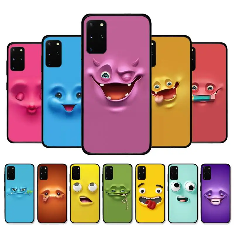

3D Funny Face Phone Case for Samsung S21 S10 Lite S20 Ultra S9 S8 Plus S7 S6 edge S5 cover