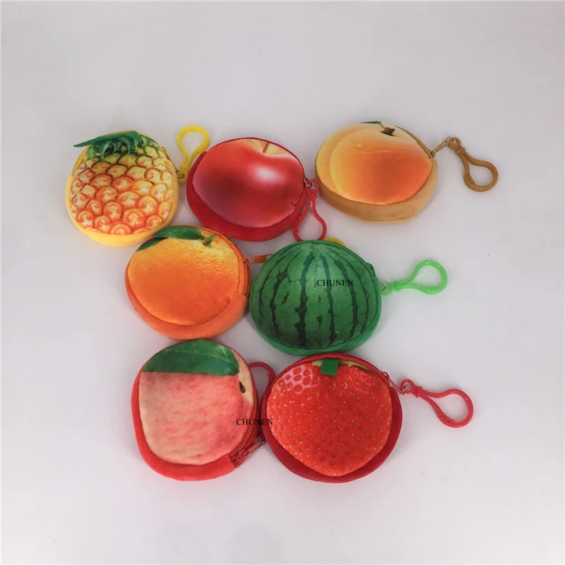 Mini Key Hook Fruits Plush Toy Purse - New Strawberry Etc. 8cm plush toy purse |