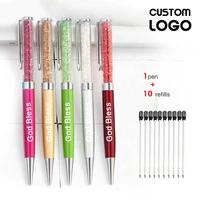 pen10 refills creative crystal ballpoint pen metal gift pens advertising diamond student stationery office supplies wholesale