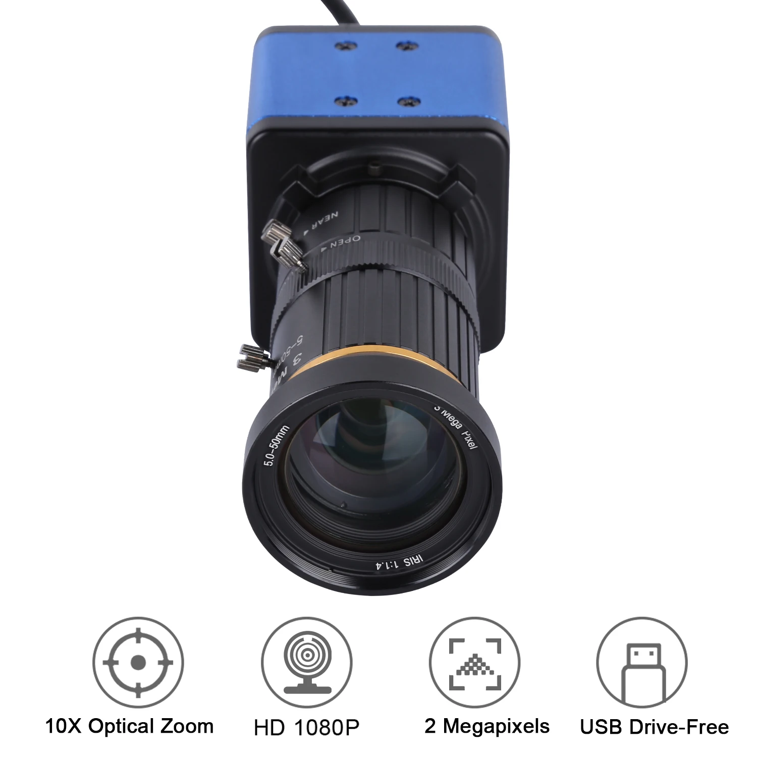 

Aibecy 1080P HD Camera Computer Camera Webcam 2 Megapixels 10X Optical Zoom 80 Degree Wide Angle Manual Focus with Microphone