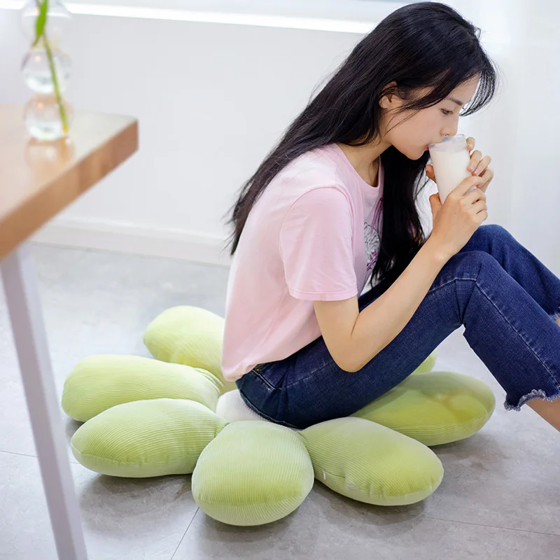 

60cm Daisy Plush Plant Pillow Lifelike Sunflower Seat Cushion Down Cotton Stuffed Pink Yellow Beige Chair Flower Cushion