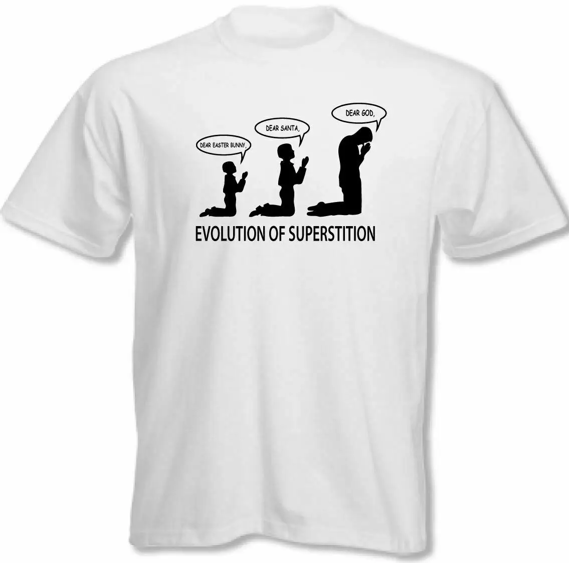 

Atheism T-shirt Atheism superstition Evolution Funny Mens