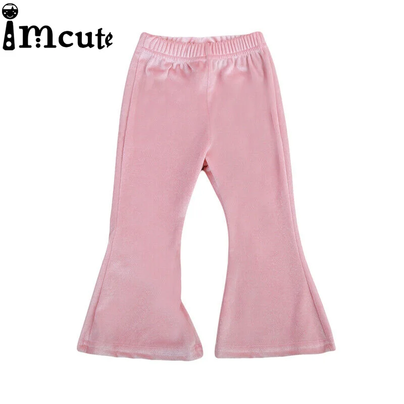 Newborn Toddler Baby Girl Bell Bottom Pleuche Pants Kids Long Flare Trousers New | Детская одежда и обувь