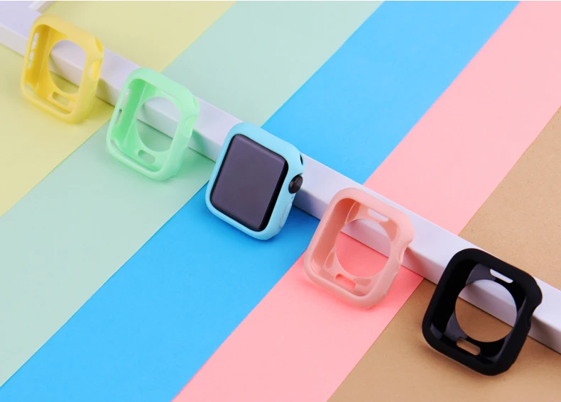 

Soft Silicone Case for Apple Watch, Protective Cover Shell for iWatch 3, 2, 1, 42MM & 38MM, 4, 5, 6, SE, 40MM & 44MM