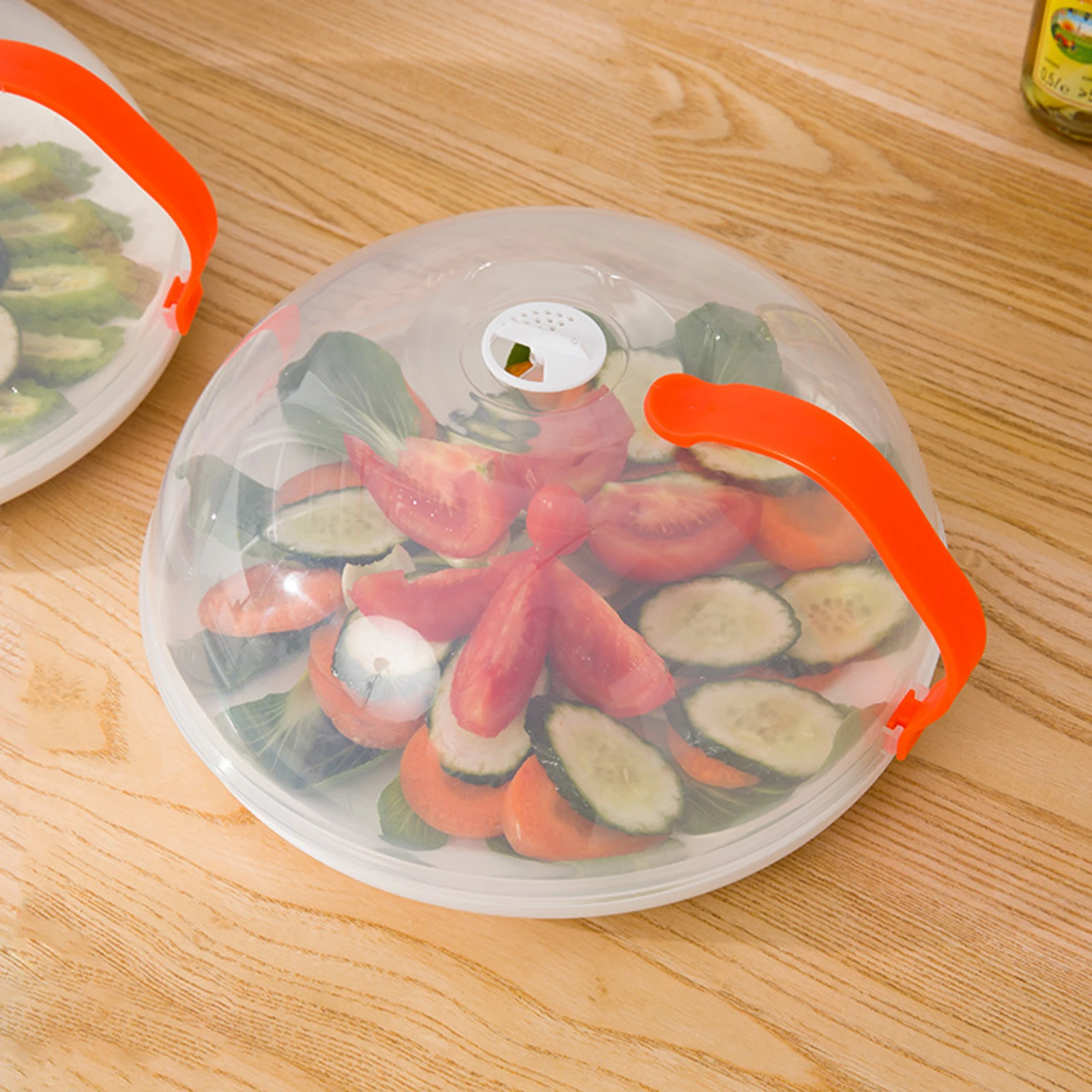 

Transparent Microwave Cover with Rotatable Vent and Anti-scalding Handle High Temperature Resistance Kitchen Tool HANW88