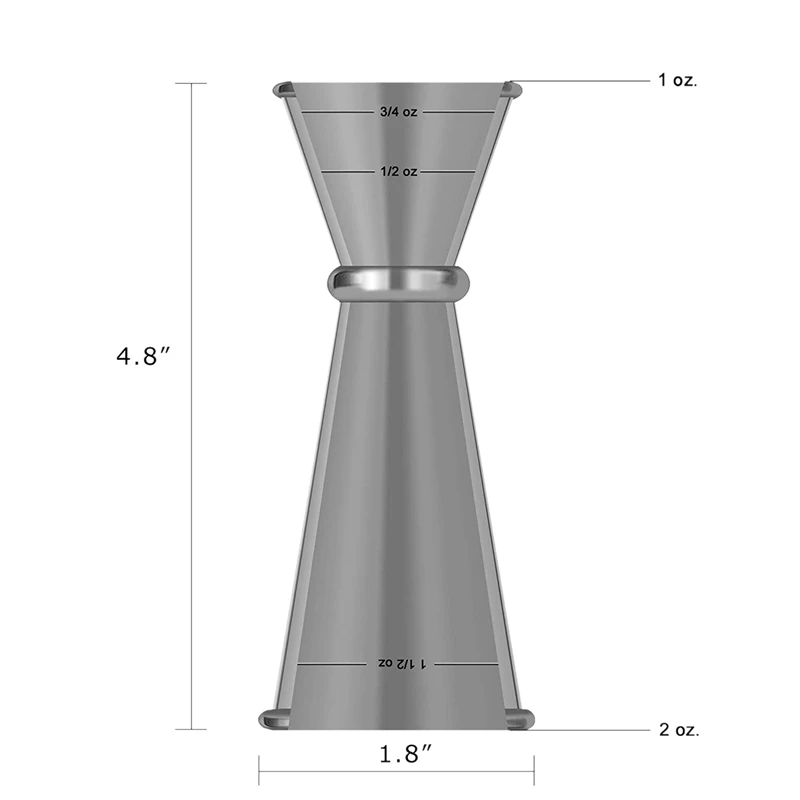 2 шт. двойной шейкер для коктейля набор джиггеров из нержавеющей стали мерный