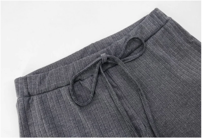 

Women Summer Solid Color Casual Long Trousers 2020 Fashion Drawstring High Waist Loose Gray Wide Leg Pants For Streetwear Ladies