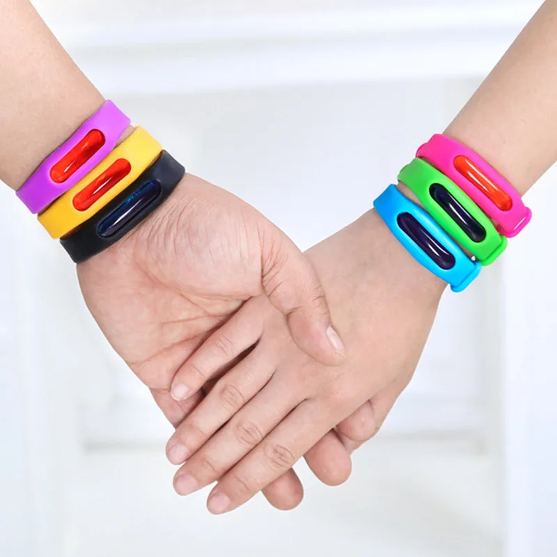 

Waterproof candy jelly color Mosquito Repellent Band Bracelets kids silicone hand Wrist Band Anti Mosquito Ring mixed order