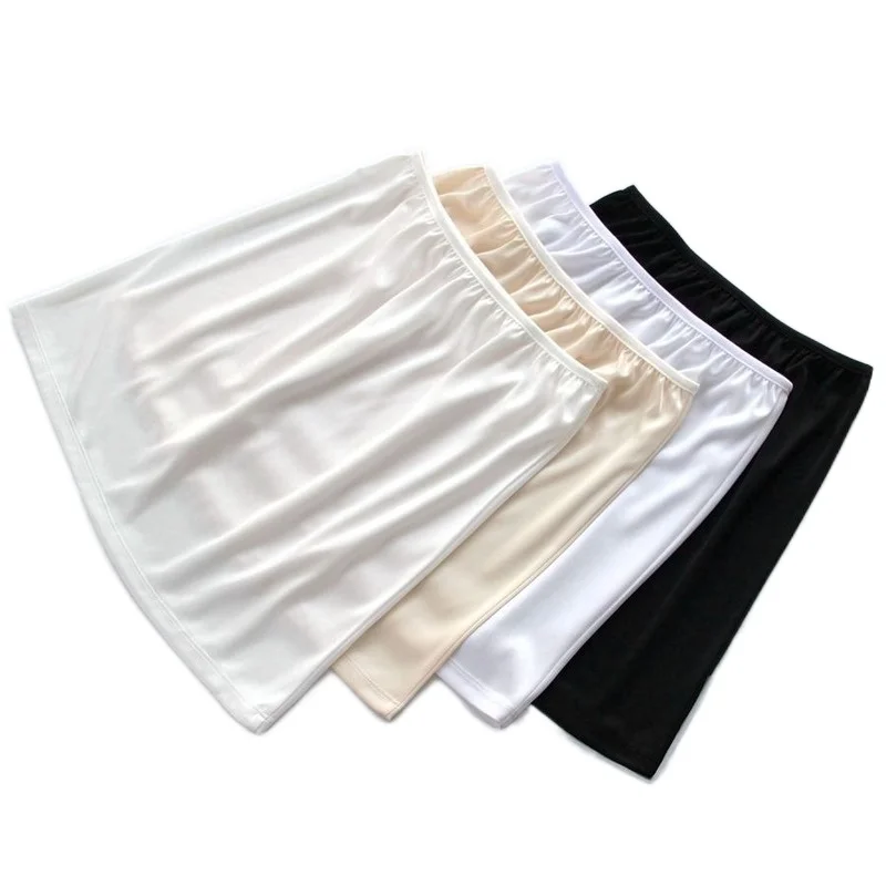 

Summer Women's Intimates Casual Mini Lined Skirts Elastic Slips Underskirt Ladies Basic Half Petticoat Intimates Sleepwear
