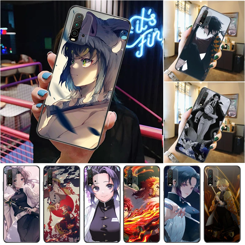 

Demon Slayer Kimetsu No Yaiba Kamado Tanjirou Agatsuma Zenitsu Kamado Nezuko Phone Case For Xiaomi Redmi 9 9T 9A Pro Carcasa