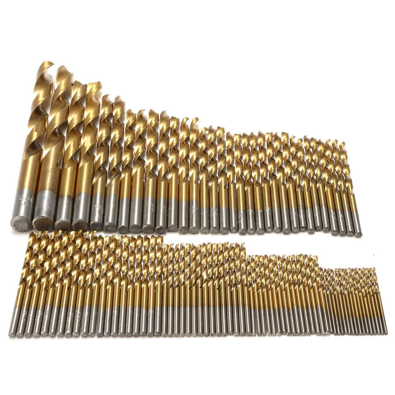 

99Pcs 1.5mm-10mm Titanium Coated Drill Bit Set High Speed Steel Drill Bit Twist Drill Bit Set for Cutting Drilling Polishing