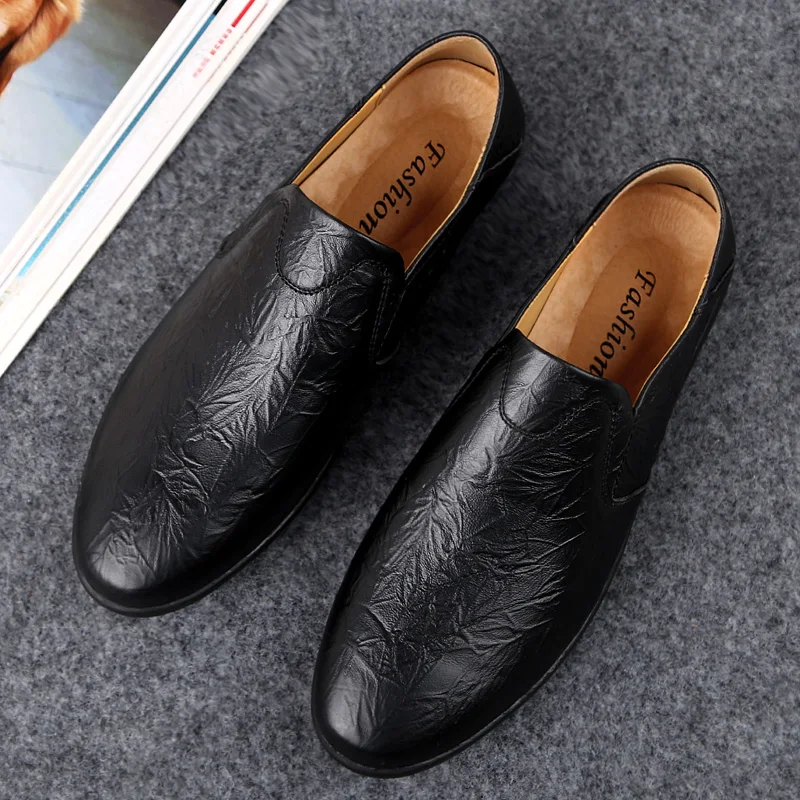 Mens Loafers Casual Shoes Italian Luxury Brand Summer Men Genuine Leather Mocassin Homme Light Slip on Boat | Обувь