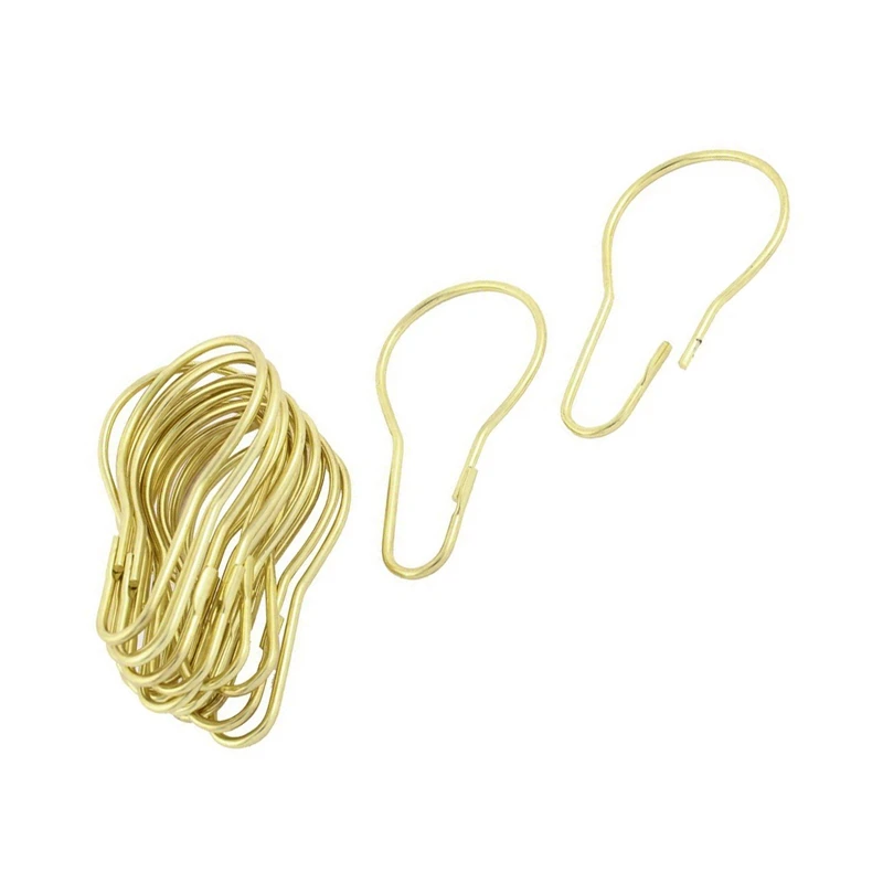 20 штук золотой тон Calabash дизайн занавески для душа Кольца Крючки металлическая